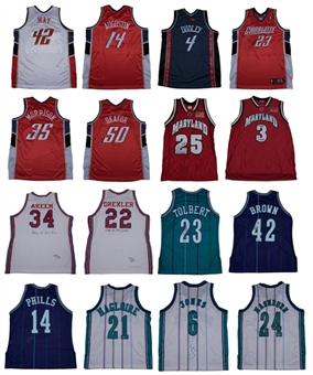 Lot of (16) NBA Players Signed Jerseys Featuring University of Houston, University of Maryland, Charlotte Bobcats & Charlotte Hornets (Arenas LOA & Beckett)